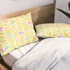 Herringbone Yellow Pillow Sham Gallery Image 2
