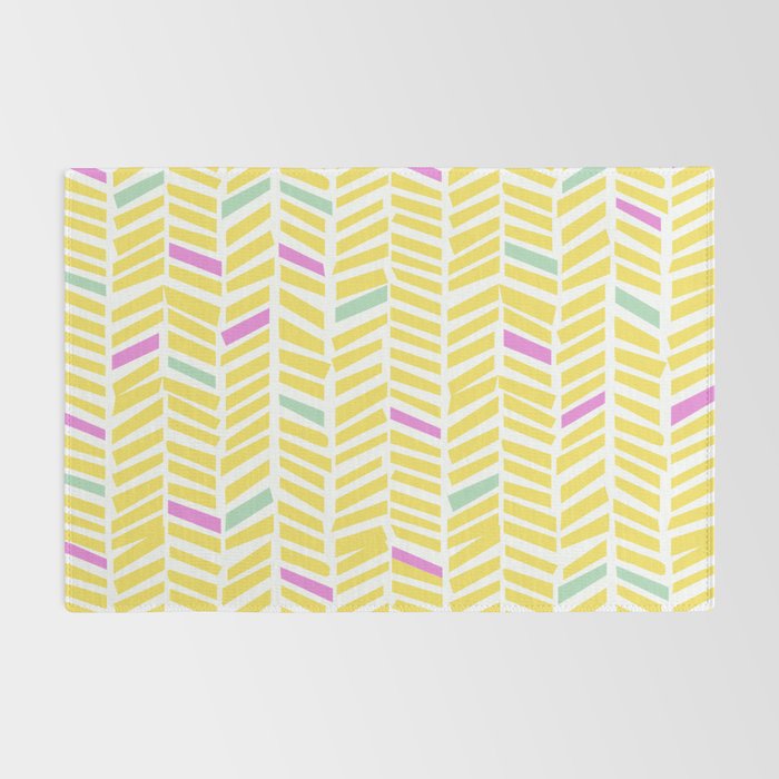 Herringbone Yellow Rug Gallery Image 2