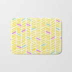 Herringbone Yellow Bath Mat Gallery Image 1