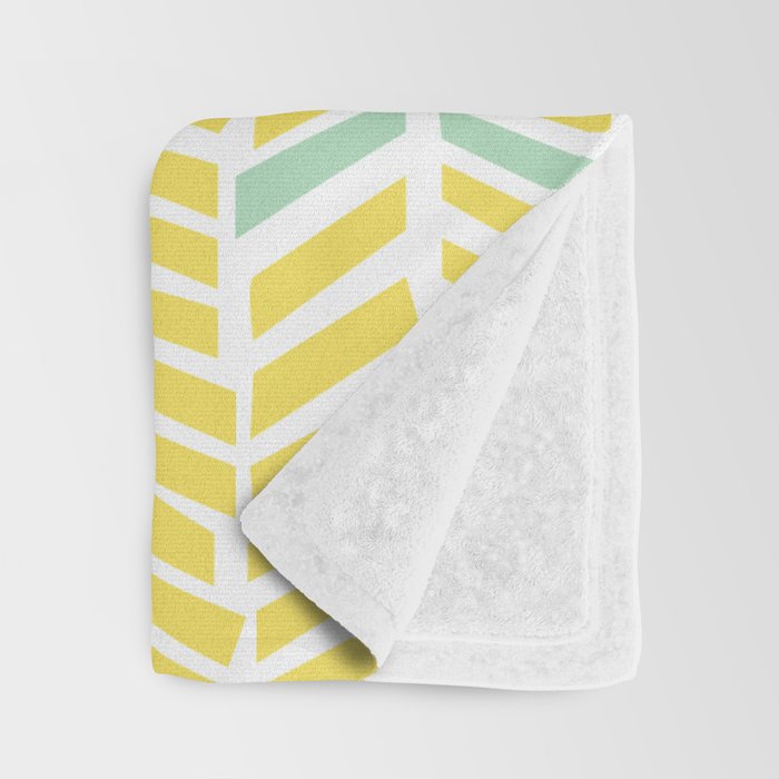 Herringbone Yellow Throw Blanket Gallery Image 3