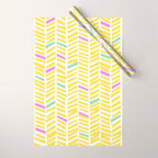 Herringbone Yellow Wrapping Paper Gallery Image 1