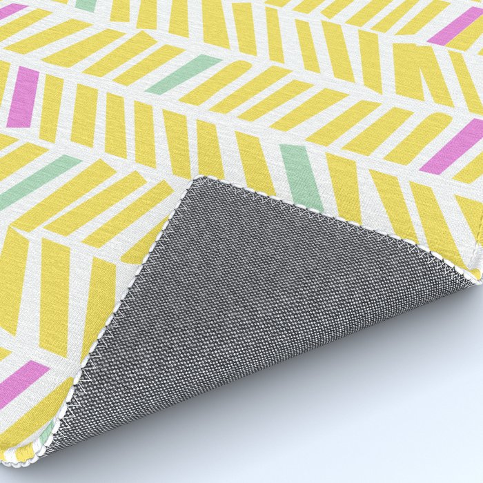 Herringbone Yellow Rug Gallery Image 4