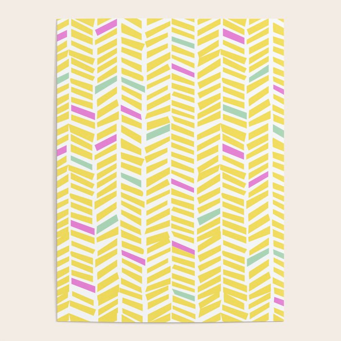 Herringbone Yellow Poster Gallery Image 1
