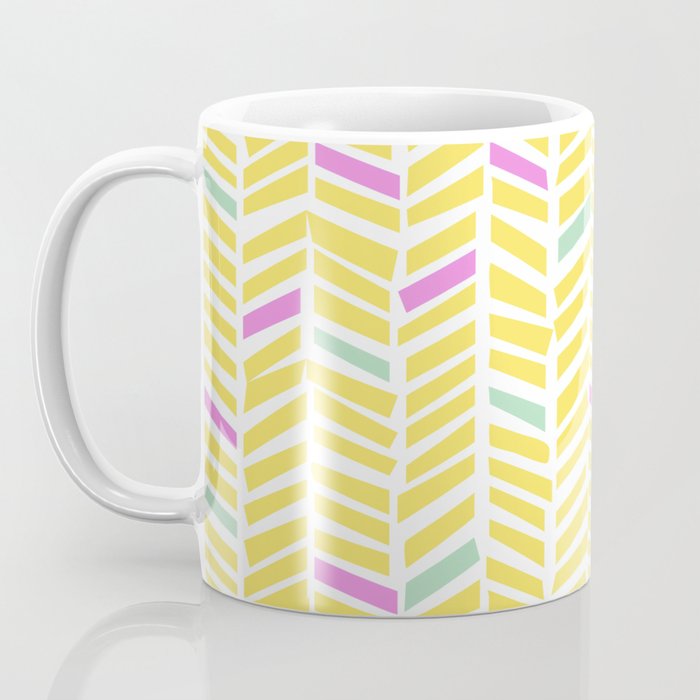 Herringbone Yellow Coffee Mug Gallery Image 3