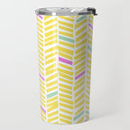Herringbone Yellow Travel Mug Gallery Image 2