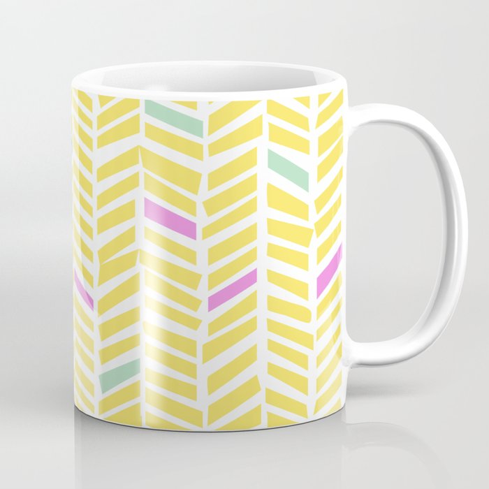 Herringbone Yellow Coffee Mug Gallery Image 1
