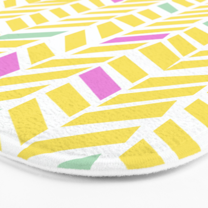 Herringbone Yellow Bath Mat Gallery Image 3