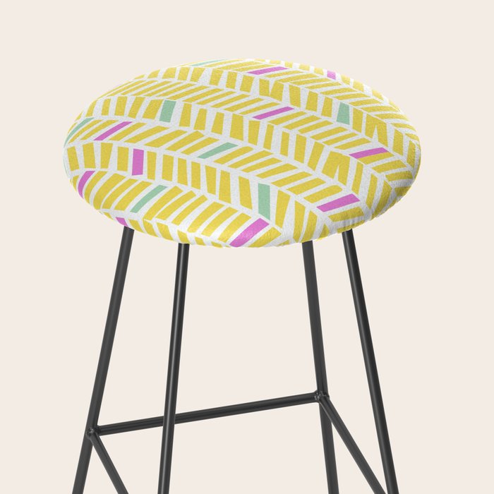 Herringbone Yellow Stool Gallery Image 2