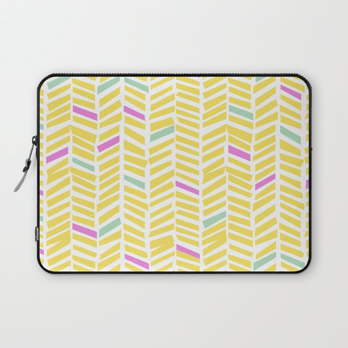 Herringbone Yellow Laptop Sleeve Gallery Image 1