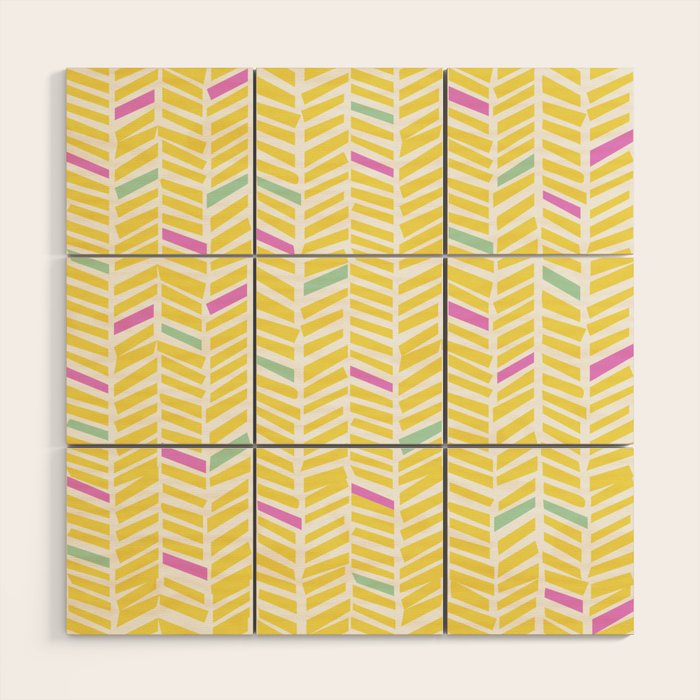 Herringbone Yellow Wood Wall Art Gallery Image 1