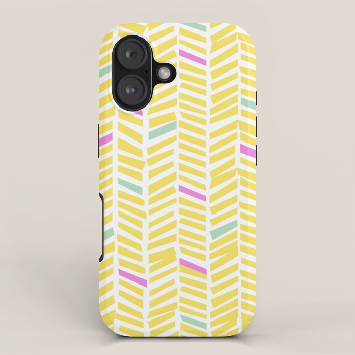 Herringbone Yellow iPhone Case Gallery Image 1