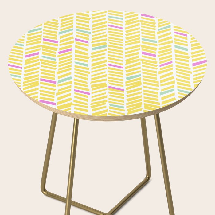 Herringbone Yellow Side Table Gallery Image 2