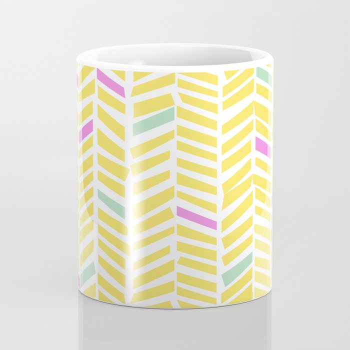 Herringbone Yellow Coffee Mug Gallery Image 4