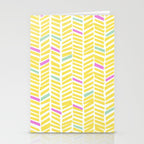 Herringbone Yellow Stationery Card Gallery Image 2