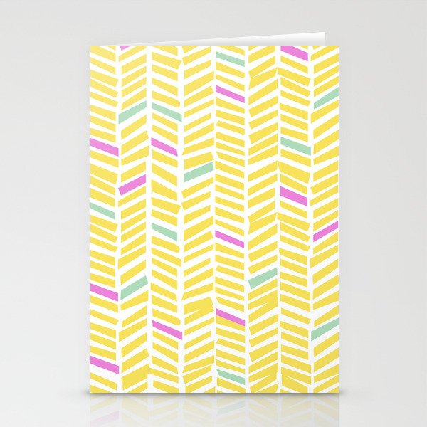Herringbone Yellow Stationery Card Gallery Image 2