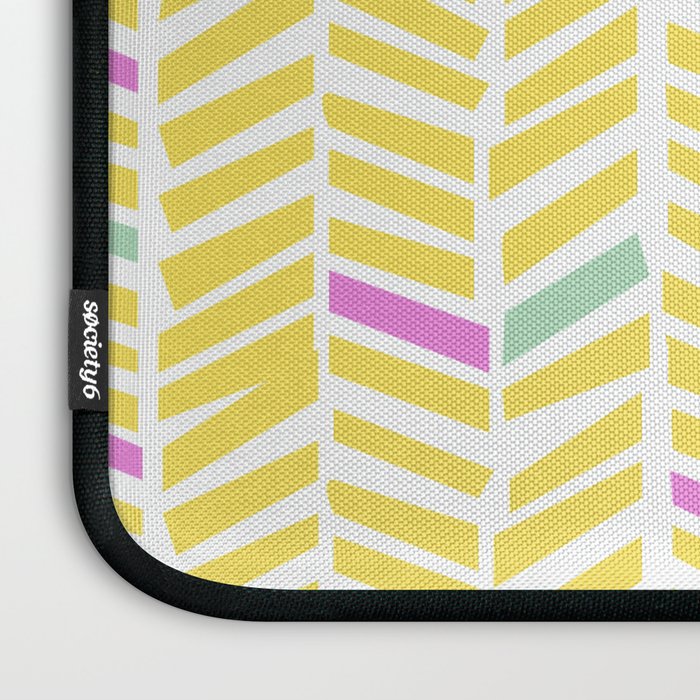 Herringbone Yellow Laptop Sleeve Gallery Image 3