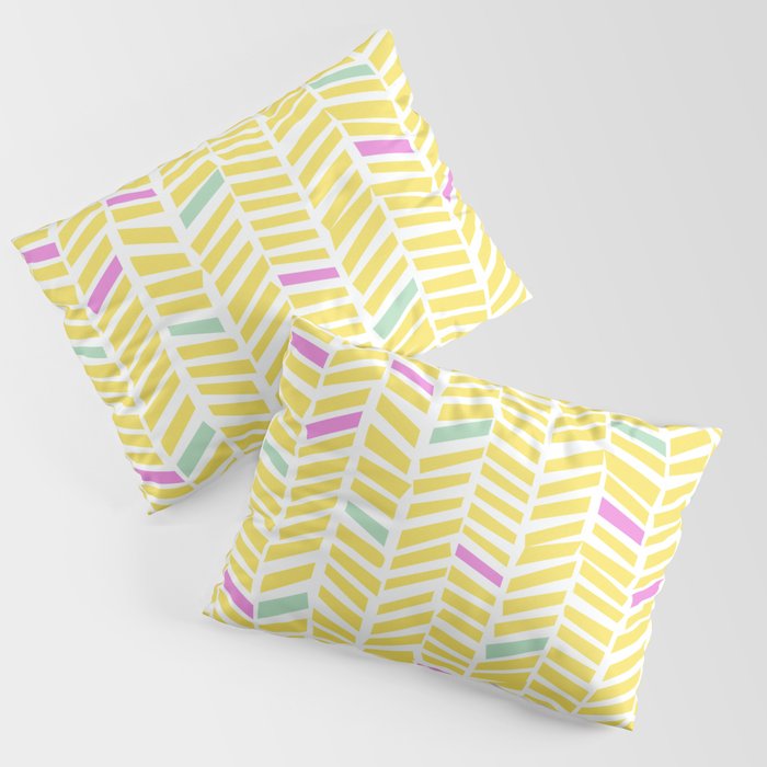 Herringbone Yellow Pillow Sham Gallery Image 3