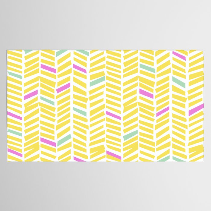 Herringbone Yellow Tablecloth Gallery Image 2