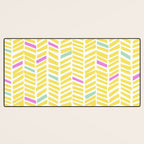 Herringbone Yellow Desk Mat Gallery Image 3