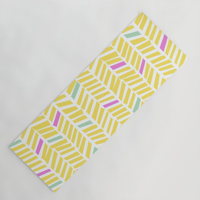 Herringbone Yellow Yoga Mat Gallery Image 1