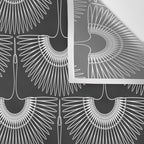 Japanese Crane Ornate Art Deco Dark Monochrome Pattern II Wall Tapestry Gallery Image 3
