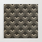 Japanese Crane Ornate Art Deco Dark Monochrome Pattern II Wood Wall Art Gallery Image 1