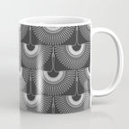 Japanese Crane Ornate Art Deco Dark Monochrome Pattern II Coffee Mug Gallery Image 1