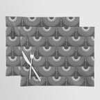 Japanese Crane Ornate Art Deco Dark Monochrome Pattern II Placemat Gallery Image 1