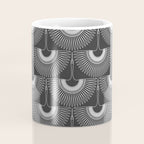 Japanese Crane Ornate Art Deco Dark Monochrome Pattern II Coffee Mug Gallery Image 4