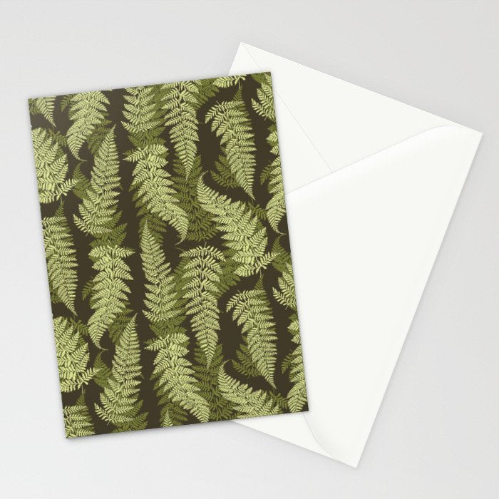 Forest Ferns - Woodland Green Stationery Card Gallery Image 2
