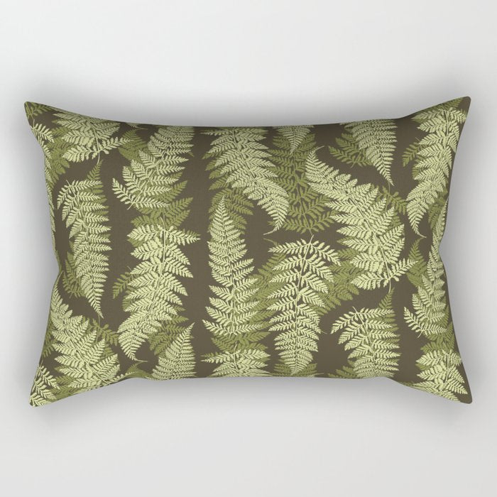 Forest Ferns - Woodland Green Rectangular Pillow Gallery Image 2