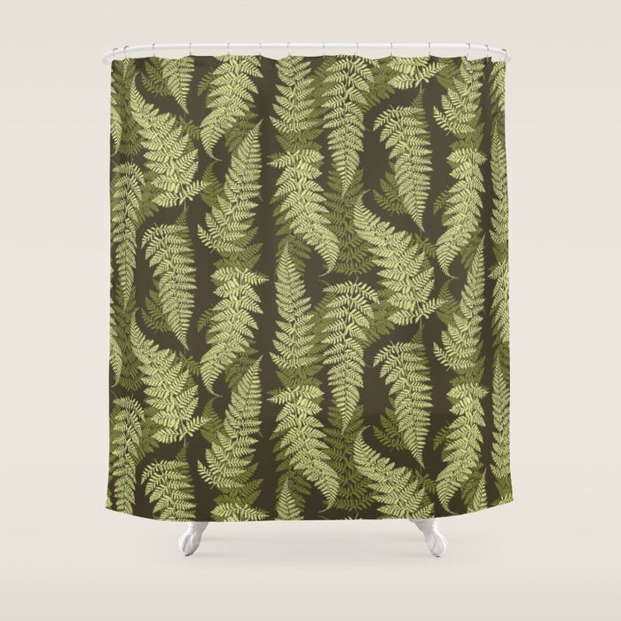 Forest Ferns - Woodland Green Shower Curtain Gallery Image 1