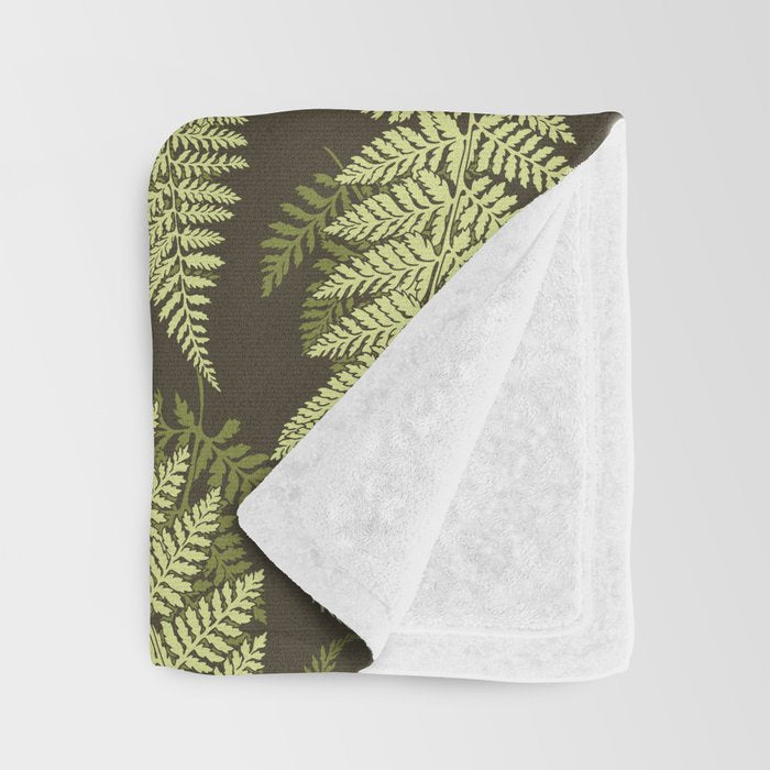 Forest Ferns - Woodland Green Throw Blanket Gallery Image 3