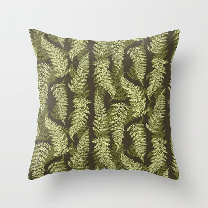 Forest Ferns - Woodland Green Throw Pillow Gallery Image 6