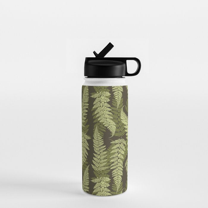 Forest Ferns - Woodland Green Water Bottle Gallery Image 1