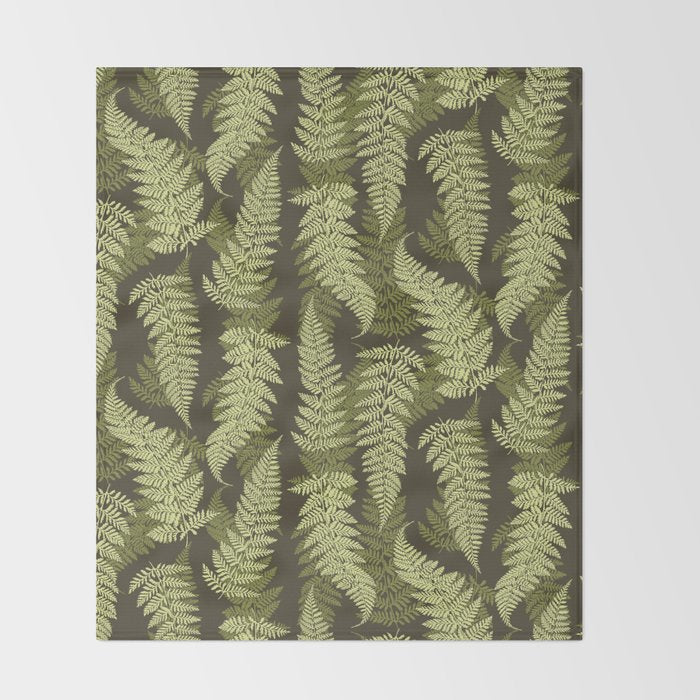 Forest Ferns - Woodland Green Throw Blanket Gallery Image 2