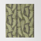 Forest Ferns - Woodland Green Throw Blanket Gallery Image 2
