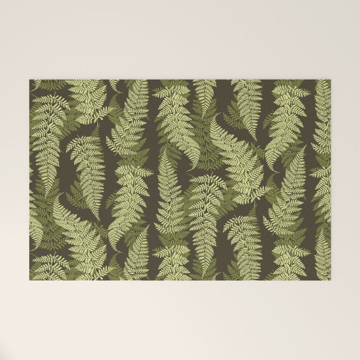 Forest Ferns - Woodland Green Welcome Mat Gallery Image 1