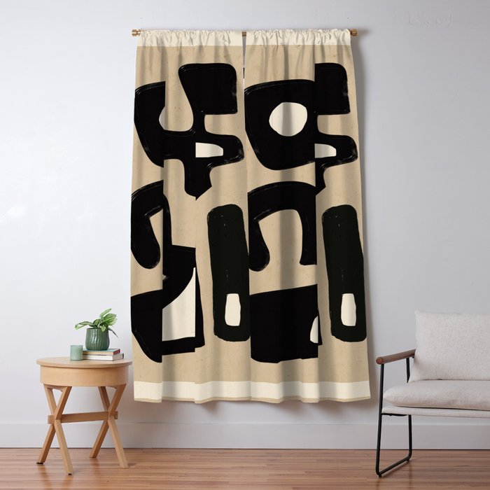 Modern Abstract Minimal Shapes 117 Window Curtain Gallery Image 1