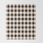 Gingham Large Tan Black White Throw Blanket Gallery Image 2