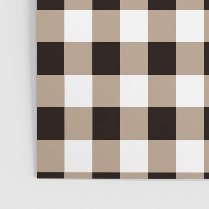 Gingham Large Tan Black White Poster Gallery Image 3
