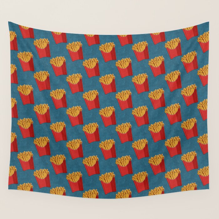 FAST FOOD / Fries - pattern Wall Tapestry Gallery Image 1