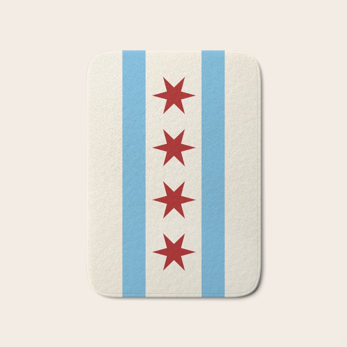 Chicago Flag II Bath Mat Gallery Image 1
