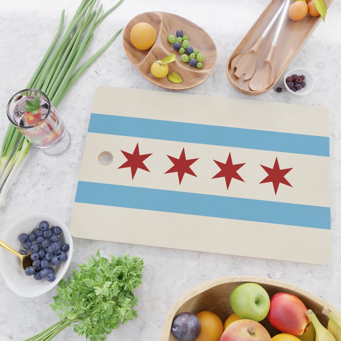 Chicago Flag II Cutting Board Gallery Image 2