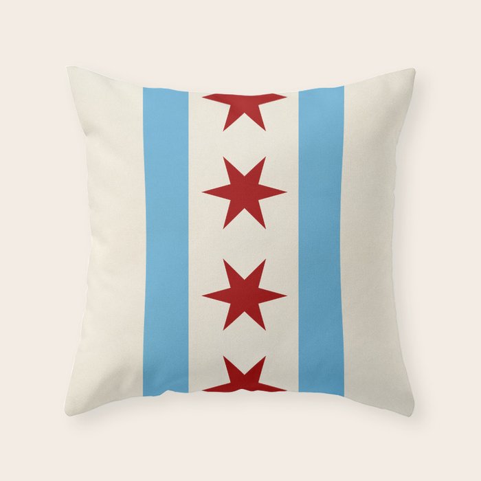 Chicago Flag II Throw Pillow Gallery Image 1