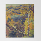Franklin Carmichael Canadian artist Art Nouveau Post-Impressionism October Gold Throw Blanket Gallery Image 2