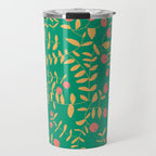 Block print berries bright green Travel Mug Gallery Image 1