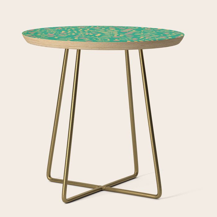 Block print berries bright green Side Table Gallery Image 1