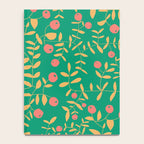 Block print berries bright green Notebook Gallery Image 4