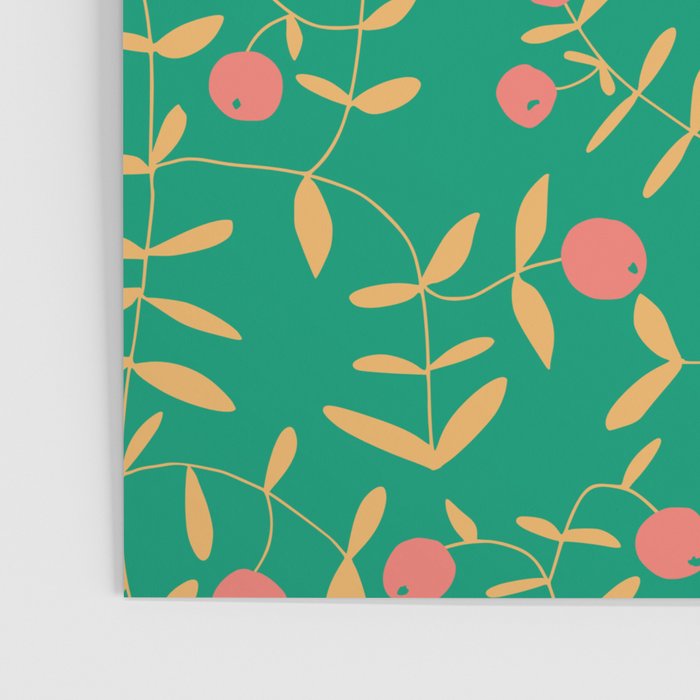 Block print berries bright green Poster Gallery Image 3